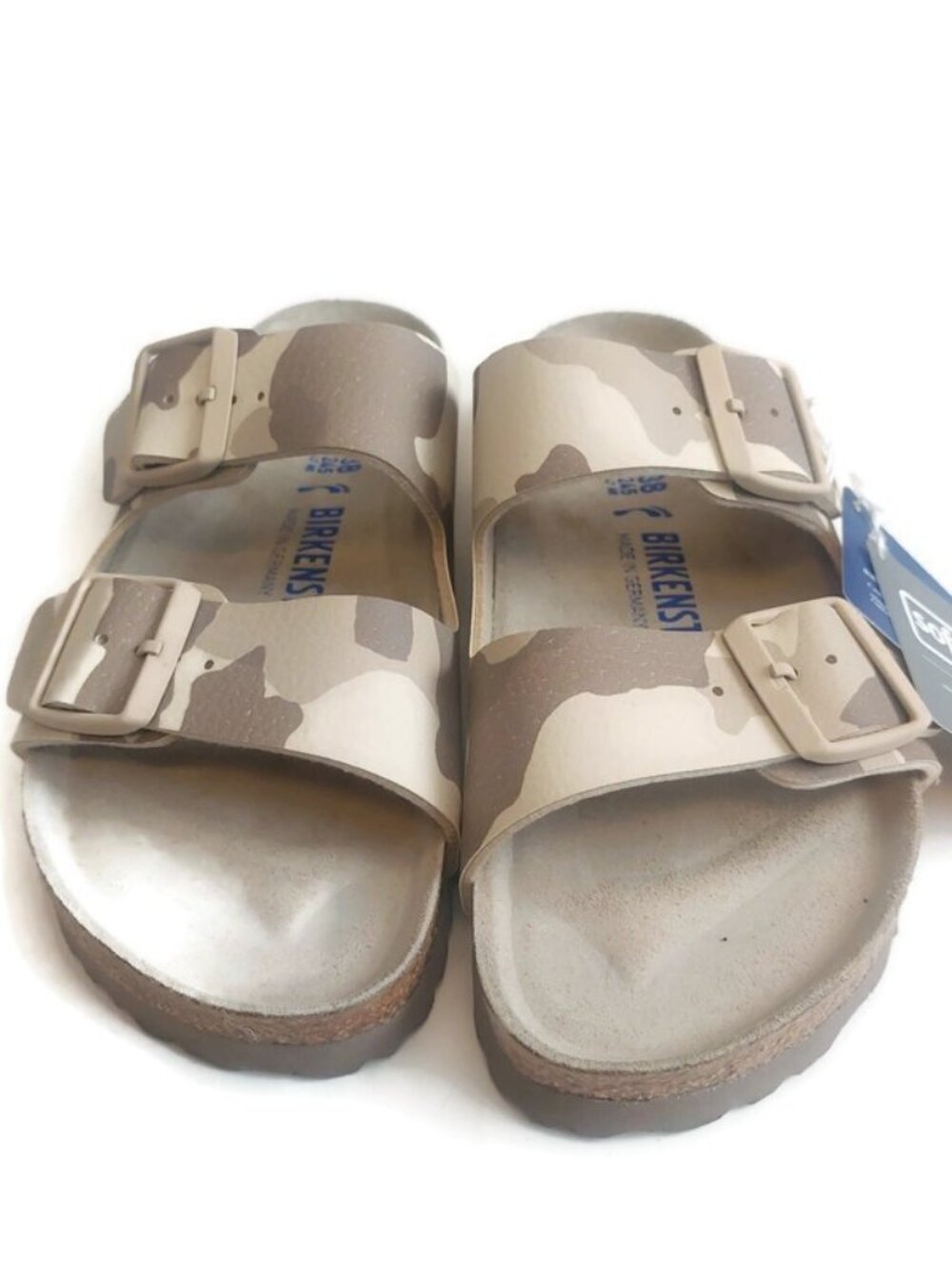 Birkenstock Womens Size 7 Arizona Birko-Flor Sandals Desert Soil Gray Taupe Camo - Picture 6 of 9